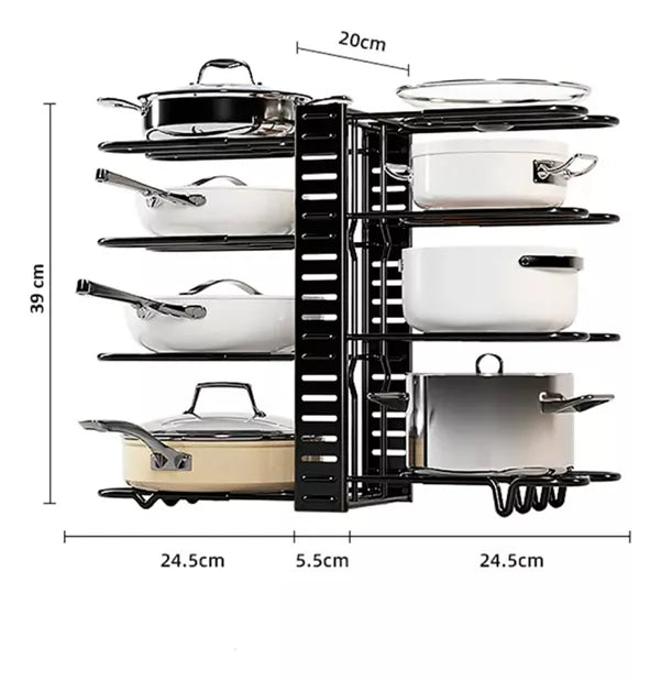 ESTANTE ORGANIZADOR DE OLLAS Y TAPAS-Orden y estilo en tu cocina.🍳✨