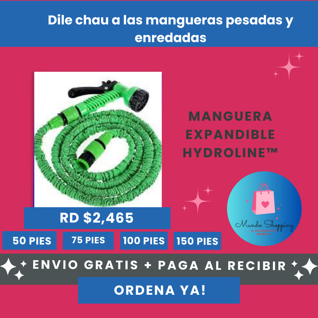 Manguera retráctil HydroLine™ - Delgada cuando descansa, poderosa cuando riega 📏➡️💦